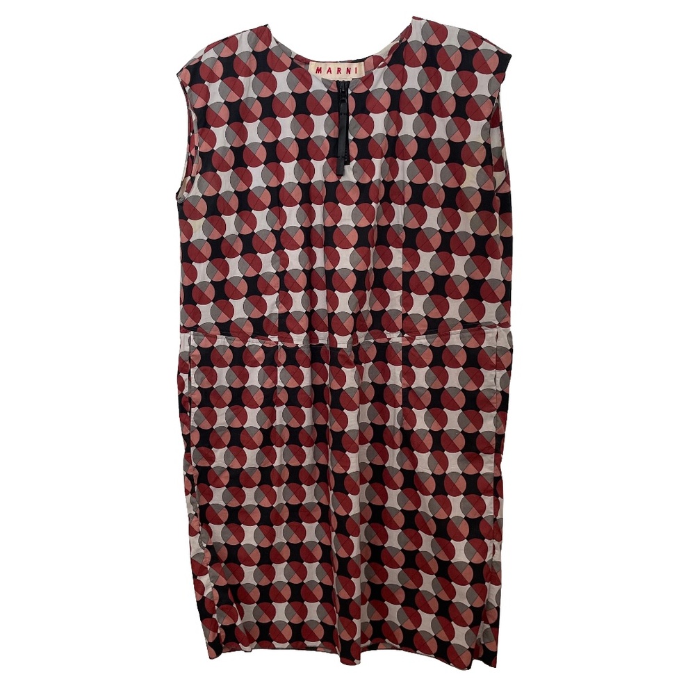 Women's Marni Geometric Print Dress with Half Zip Detail Size IT 42